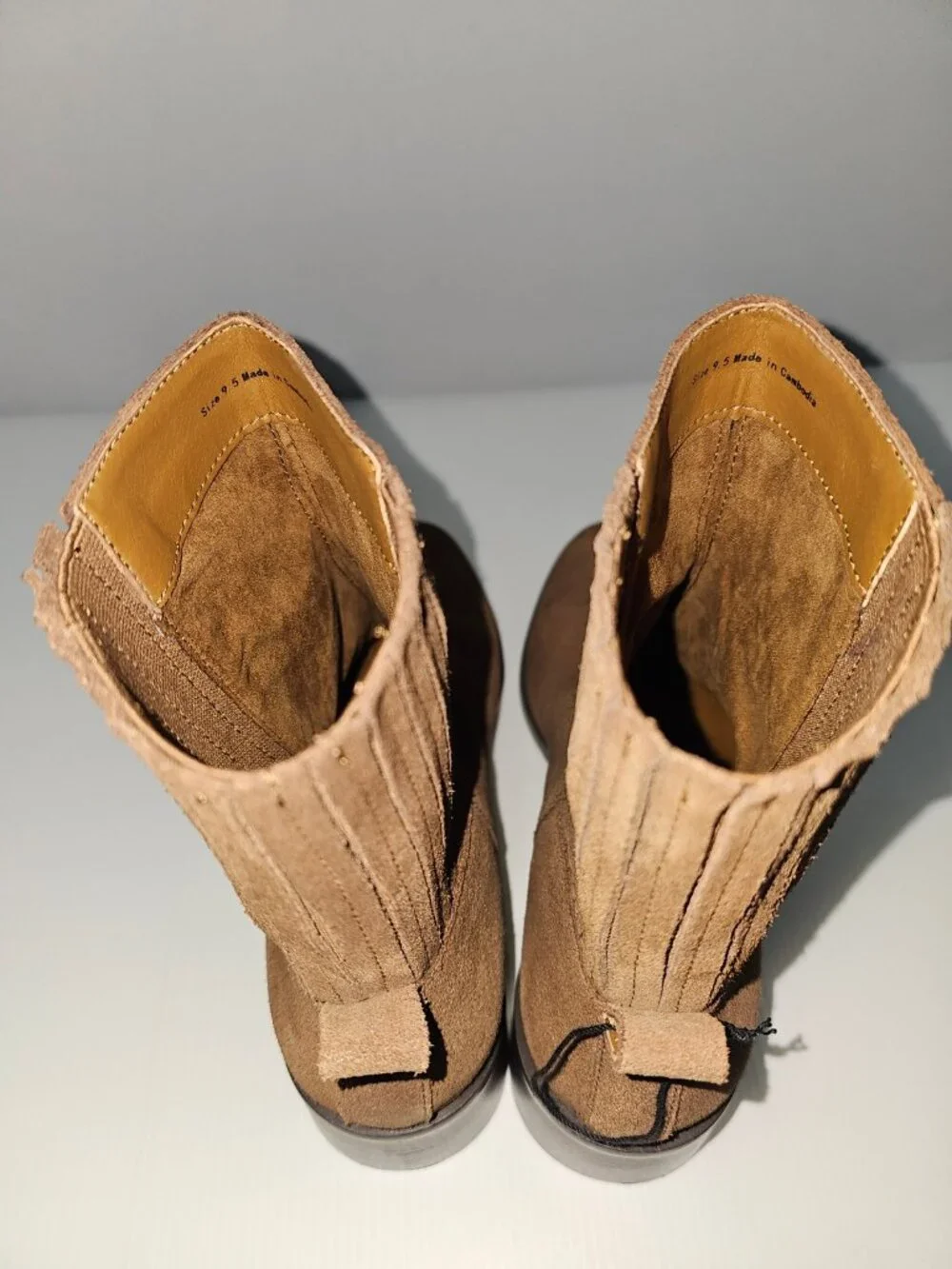 Dolce Vita Linny H20 Waterproof Suede Ankle Boots Size 9.5 Truffle Brown Chelsea